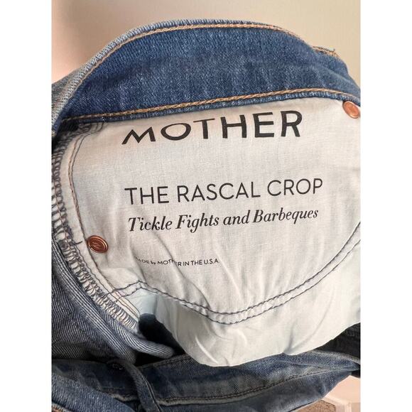Mother The Rascal Mid Rise Denim Crop Jeans Tickle Fights & Barbeques 26 NWT - Picture 13 of 13